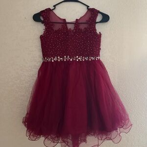 Elegant Burgundy Kids Dress